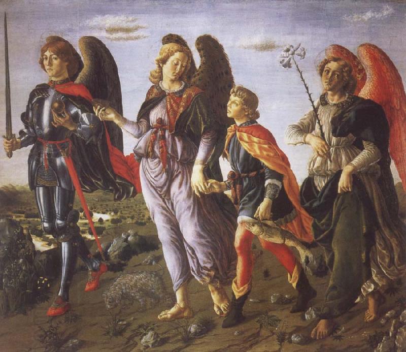 Francesco Botticini Tobias and the Three Archangels China oil painting art